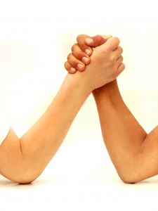 close up on two hands arm wrestling