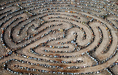 aerial view of labyrinth