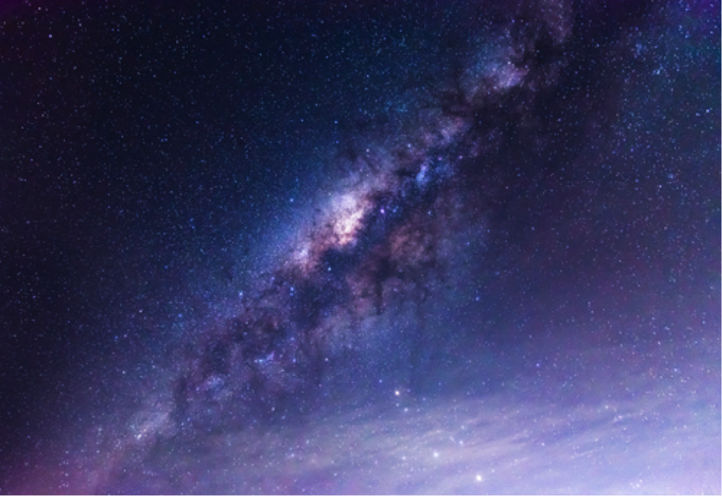 blue and purple sky showing the Milky Way
