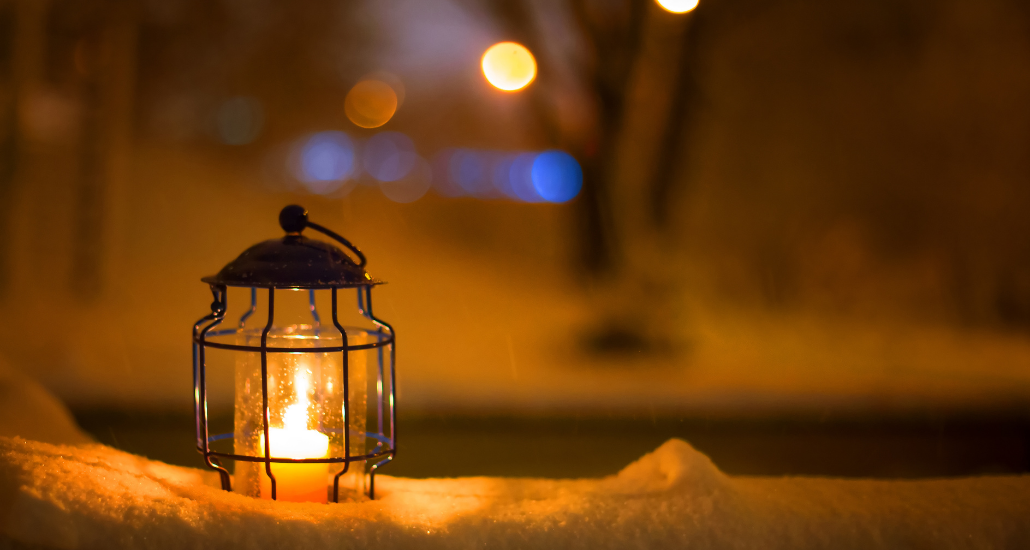 Candle Lantern in the snow