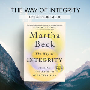 The Way of Integrity book cover in front of background image of mountains and text that says The Way of Integrity Discussion Guide