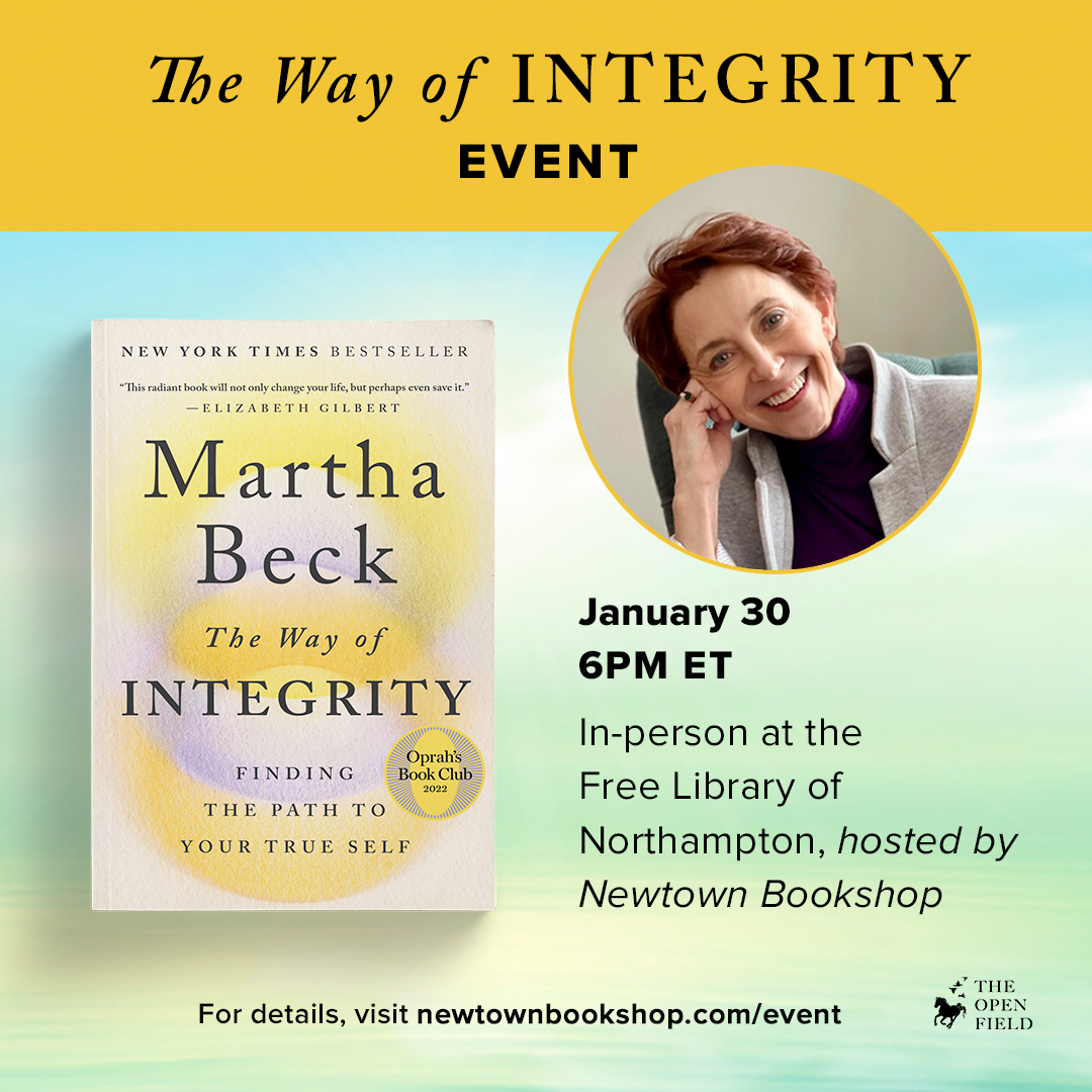 The Way of Integrity book cover and event January 30 6pm ET In-person at the Free Library of Northampton, hosted by Newtown Bookshop, for details, visit newtownbookshop.com/event
